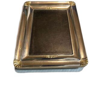 Vntg Traditional Silver w/Gold Accent M W Carr 1989 5"x7" Easel/Hang Photo Frame